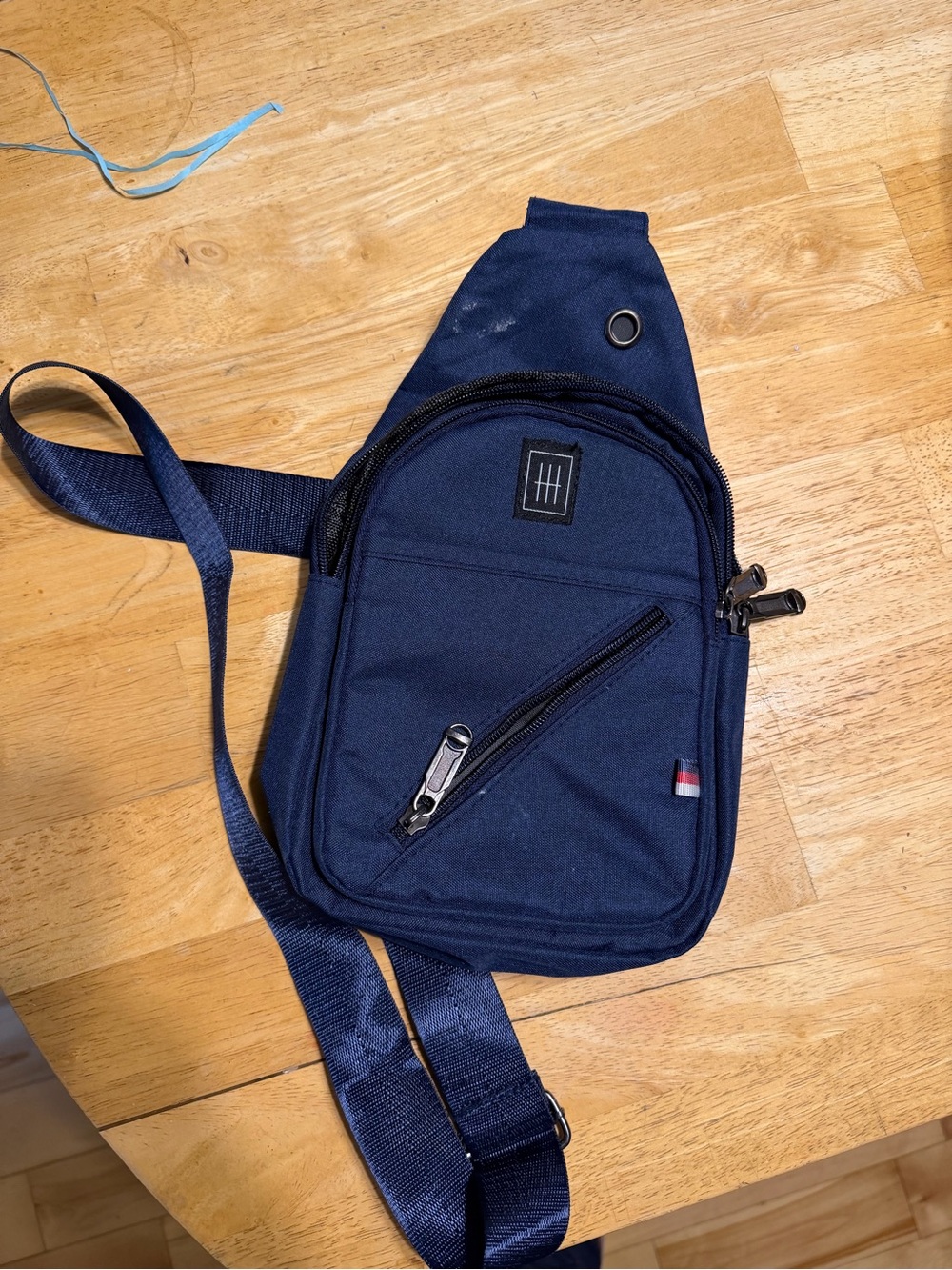 Men's Navy Sling Bag Crossbody with Subtle Logo